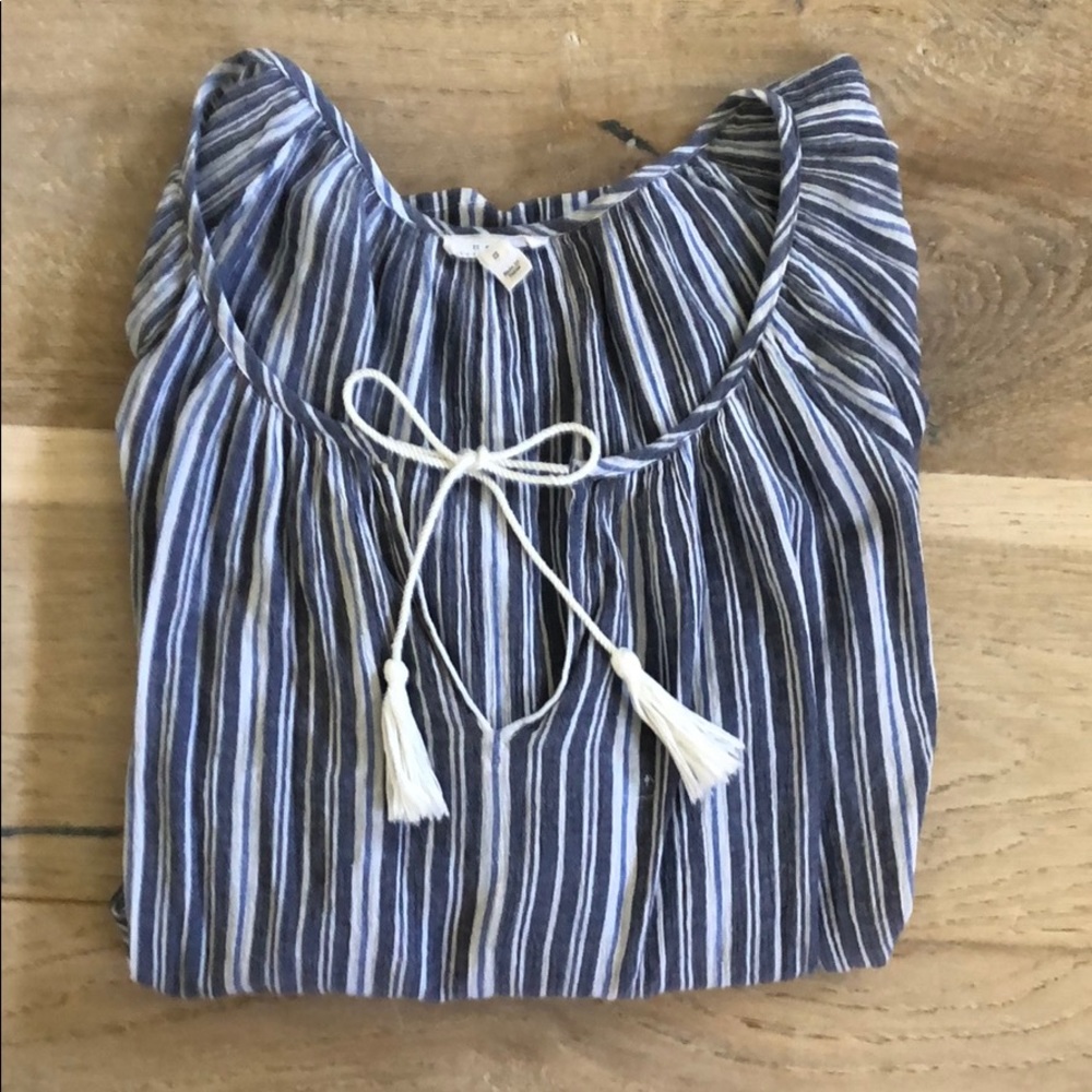 Soft Joie Legaspi Crinkle Cotton Boho Blouse Small